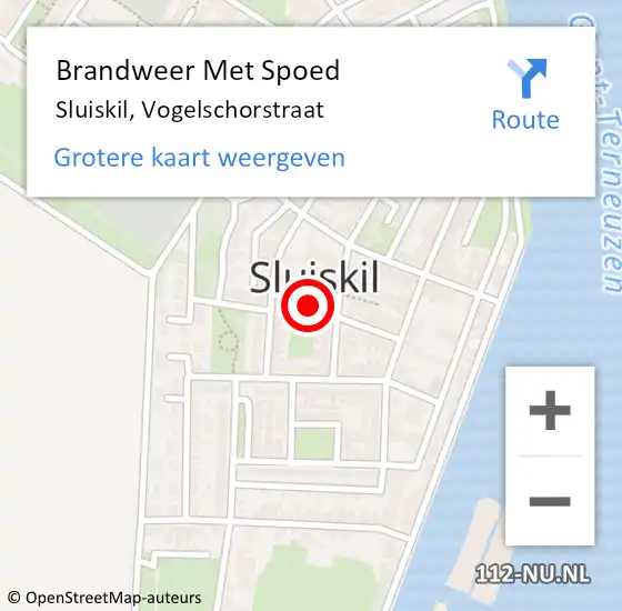 Locatie op kaart van de 112 melding: Brandweer Met Spoed Naar Sluiskil, Vogelschorstraat op 4 oktober 2022 18:29