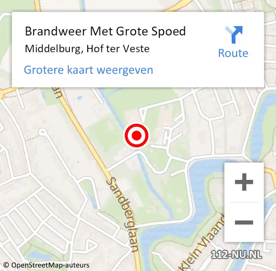 Locatie op kaart van de 112 melding: Brandweer Met Grote Spoed Naar Middelburg, Hof ter Veste op 4 oktober 2022 18:37