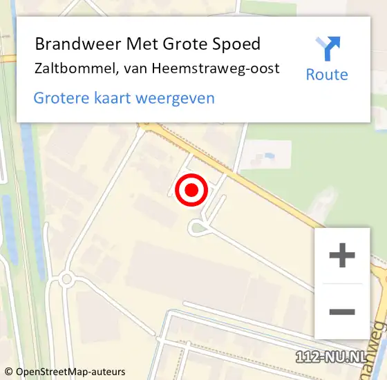Locatie op kaart van de 112 melding: Brandweer Met Grote Spoed Naar Zaltbommel, van Heemstraweg-oost op 4 oktober 2022 18:42
