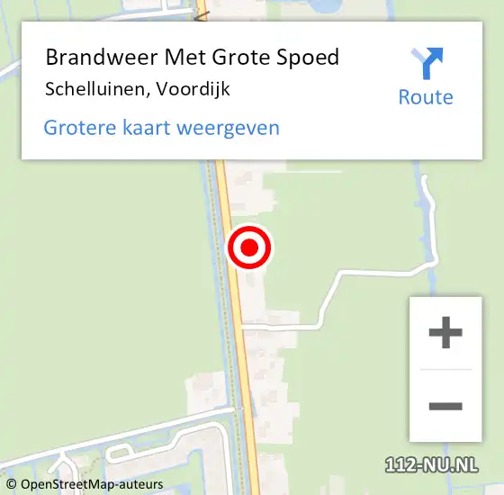 Locatie op kaart van de 112 melding: Brandweer Met Grote Spoed Naar Schelluinen, Voordijk op 4 oktober 2022 19:11