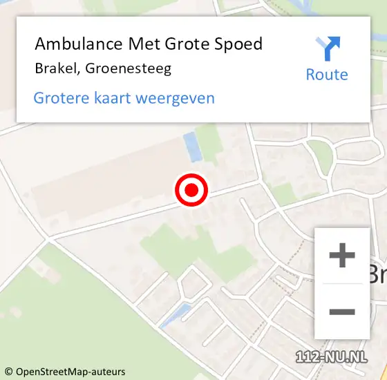 Locatie op kaart van de 112 melding: Ambulance Met Grote Spoed Naar Brakel, Groenesteeg op 4 oktober 2022 19:37