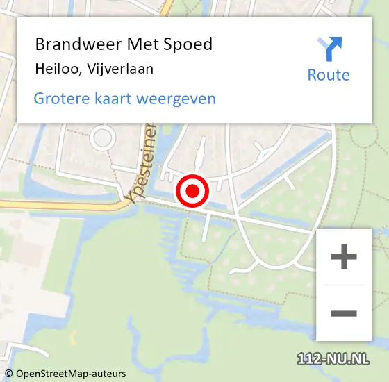 Locatie op kaart van de 112 melding: Brandweer Met Spoed Naar Heiloo, Vijverlaan op 4 oktober 2022 20:36