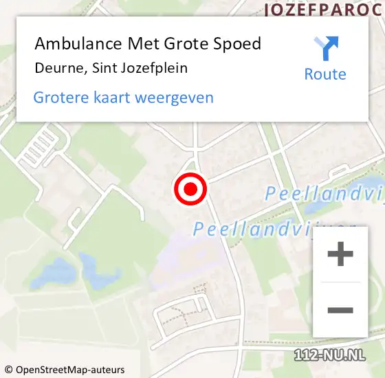Locatie op kaart van de 112 melding: Ambulance Met Grote Spoed Naar Deurne, Sint Jozefplein op 31 juli 2014 12:55
