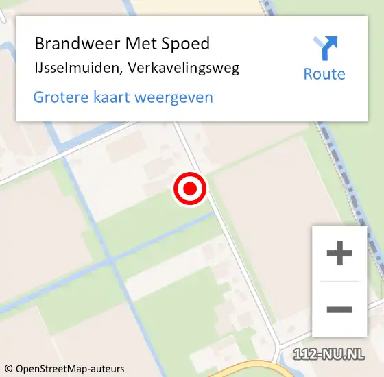 Locatie op kaart van de 112 melding: Brandweer Met Spoed Naar IJsselmuiden, Verkavelingsweg op 4 oktober 2022 21:33