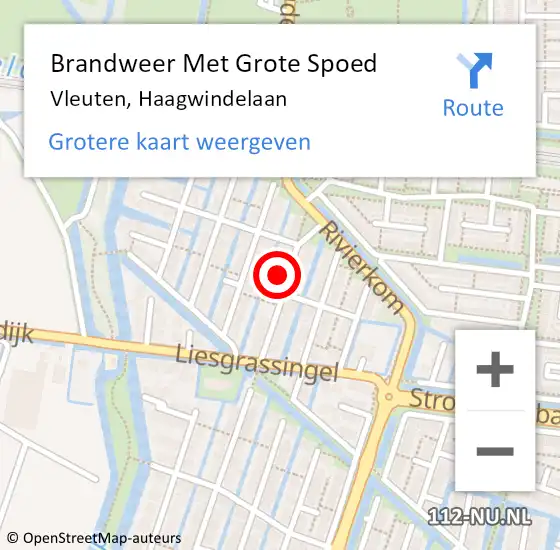 Locatie op kaart van de 112 melding: Brandweer Met Grote Spoed Naar Vleuten, Haagwindelaan op 4 oktober 2022 21:34
