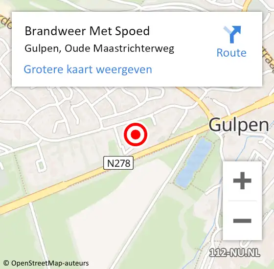 Locatie op kaart van de 112 melding: Brandweer Met Spoed Naar Gulpen, Oude Maastrichterweg op 4 oktober 2022 21:45
