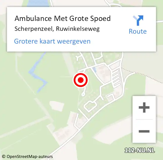 Locatie op kaart van de 112 melding: Ambulance Met Grote Spoed Naar Scherpenzeel, Ruwinkelseweg op 4 oktober 2022 21:46