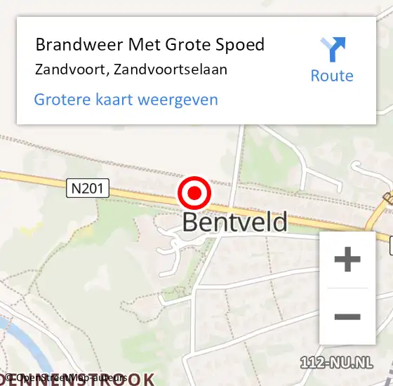 Locatie op kaart van de 112 melding: Brandweer Met Grote Spoed Naar Zandvoort, Zandvoortselaan op 4 oktober 2022 22:27