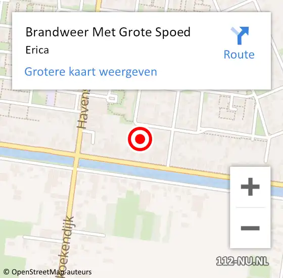 Locatie op kaart van de 112 melding: Brandweer Met Grote Spoed Naar Erica op 4 oktober 2022 22:48