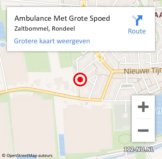 Locatie op kaart van de 112 melding: Ambulance Met Grote Spoed Naar Zaltbommel, Rondeel op 4 oktober 2022 23:15