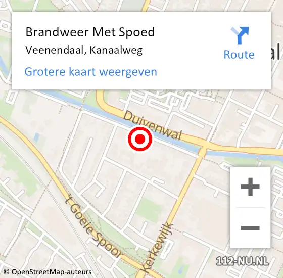 Locatie op kaart van de 112 melding: Brandweer Met Spoed Naar Veenendaal, Kanaalweg op 5 oktober 2022 01:00