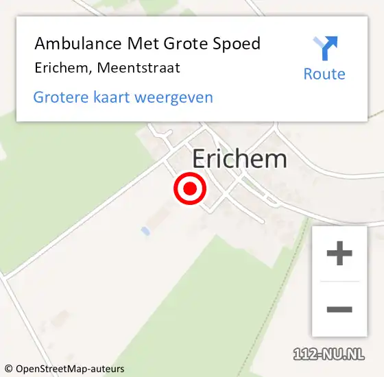 Locatie op kaart van de 112 melding: Ambulance Met Grote Spoed Naar Erichem, Meentstraat op 5 oktober 2022 01:14