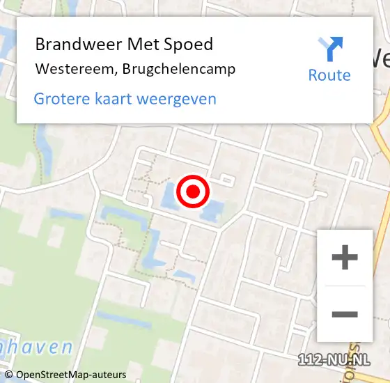 Locatie op kaart van de 112 melding: Brandweer Met Spoed Naar Westereem, Brugchelencamp op 5 oktober 2022 04:55