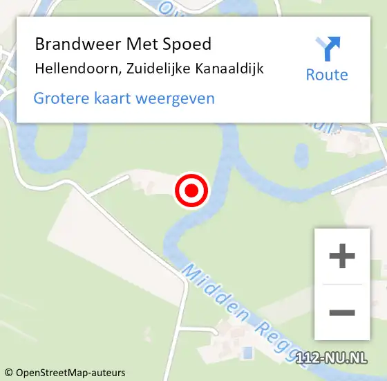 Locatie op kaart van de 112 melding: Brandweer Met Spoed Naar Hellendoorn, Zuidelijke Kanaaldijk op 5 oktober 2022 07:25
