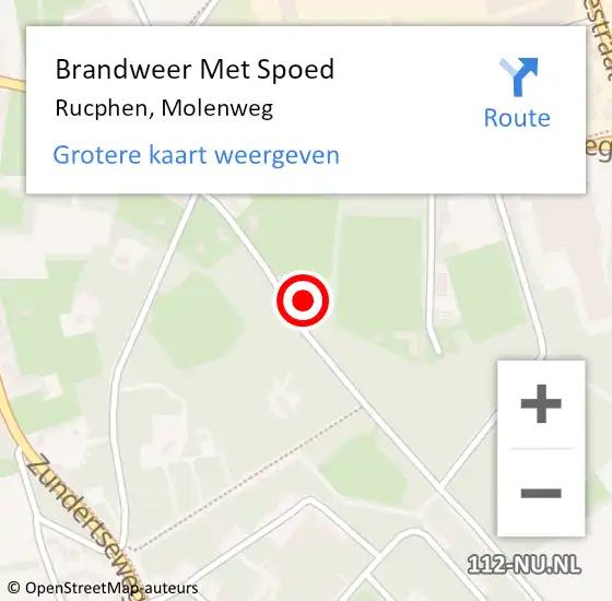 Locatie op kaart van de 112 melding: Brandweer Met Spoed Naar Rucphen, Molenweg op 5 oktober 2022 07:28