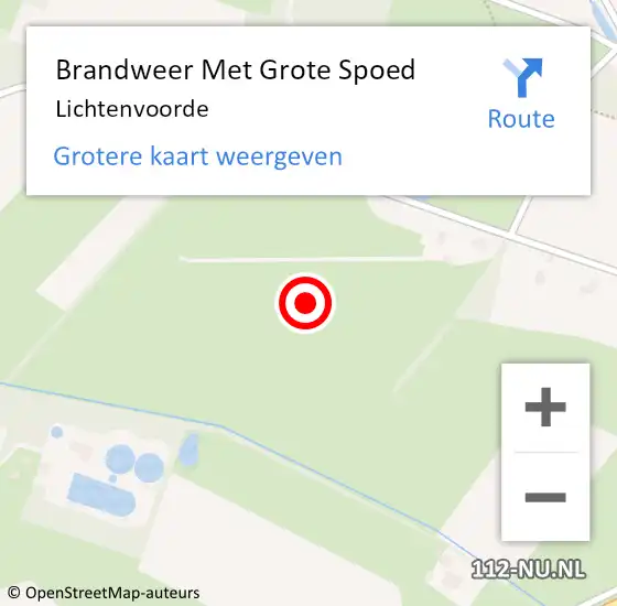 Locatie op kaart van de 112 melding: Brandweer Met Grote Spoed Naar Lichtenvoorde op 5 oktober 2022 09:12