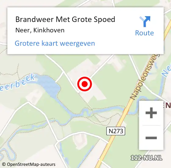 Locatie op kaart van de 112 melding: Brandweer Met Grote Spoed Naar Neer, Kinkhoven op 5 oktober 2022 10:02