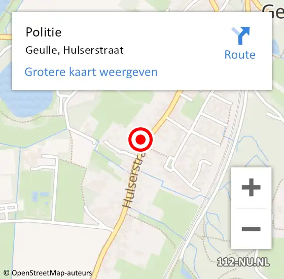 Locatie op kaart van de 112 melding: Politie Geulle, Hulserstraat op 5 oktober 2022 10:07