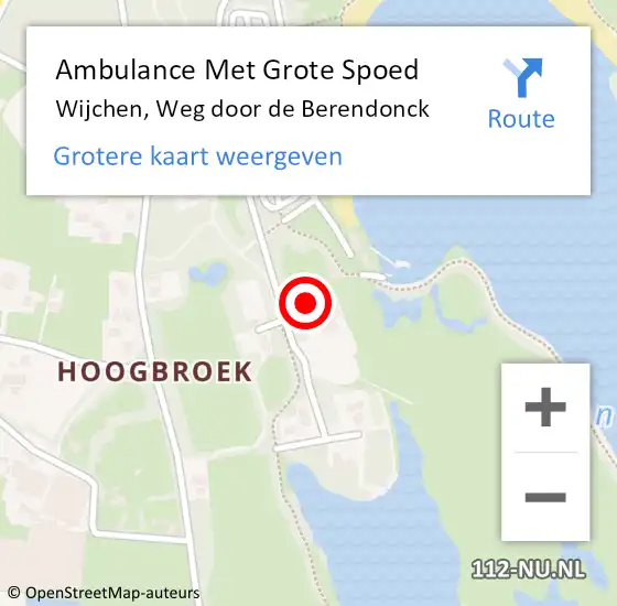 Locatie op kaart van de 112 melding: Ambulance Met Grote Spoed Naar Wijchen, Weg door de Berendonck op 5 oktober 2022 10:48