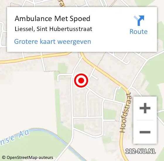 Locatie op kaart van de 112 melding: Ambulance Met Spoed Naar Liessel, Sint Hubertusstraat op 31 juli 2014 13:37