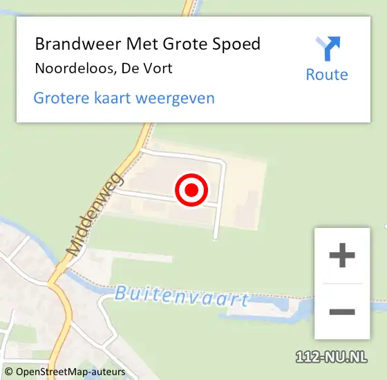 Locatie op kaart van de 112 melding: Brandweer Met Grote Spoed Naar Noordeloos, De Vort op 5 oktober 2022 12:44