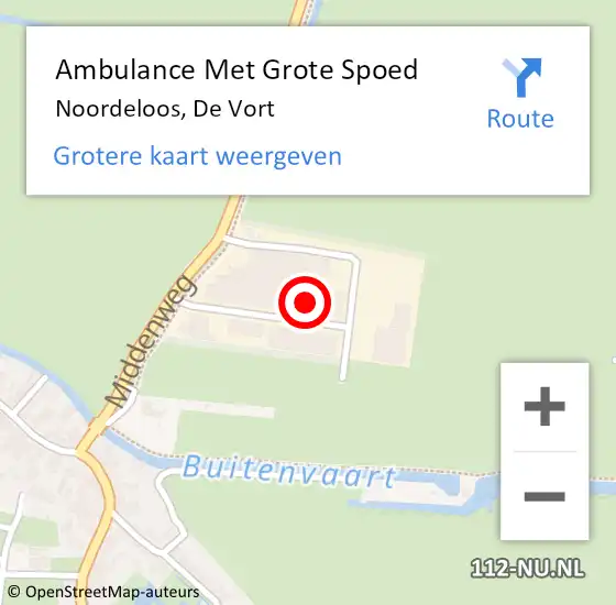 Locatie op kaart van de 112 melding: Ambulance Met Grote Spoed Naar Noordeloos, De Vort op 5 oktober 2022 12:46