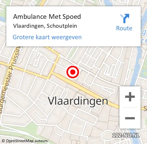 Locatie op kaart van de 112 melding: Ambulance Met Spoed Naar Vlaardingen, Schoutplein op 5 oktober 2022 13:58