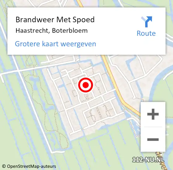 Locatie op kaart van de 112 melding: Brandweer Met Spoed Naar Haastrecht, Boterbloem op 5 oktober 2022 14:05