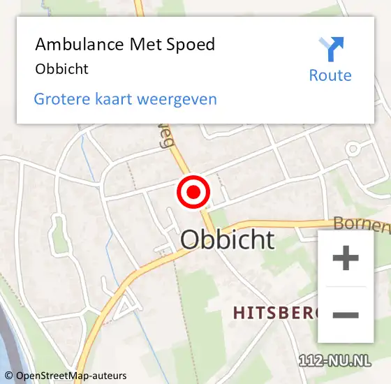 Locatie op kaart van de 112 melding: Ambulance Met Spoed Naar Obbicht op 31 juli 2014 13:52