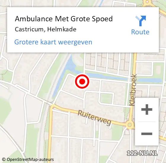 Locatie op kaart van de 112 melding: Ambulance Met Grote Spoed Naar Castricum, Helmkade op 5 oktober 2022 14:22