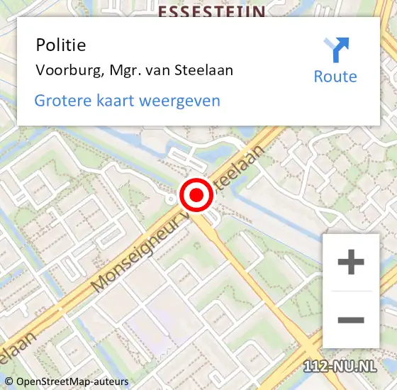 Locatie op kaart van de 112 melding: Politie Voorburg, Van Steelaan op 10 oktober 2013 08:44