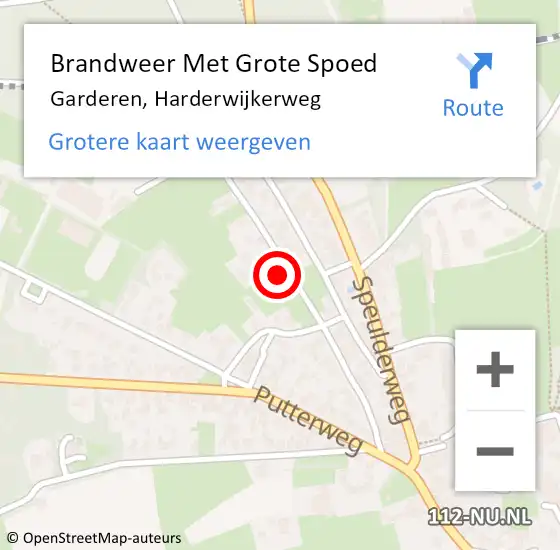 Locatie op kaart van de 112 melding: Brandweer Met Grote Spoed Naar Garderen, Harderwijkerweg op 5 oktober 2022 15:54