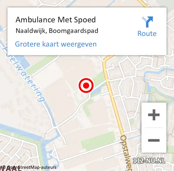 Locatie op kaart van de 112 melding: Ambulance Met Spoed Naar Naaldwijk, Boomgaardspad op 5 oktober 2022 16:42