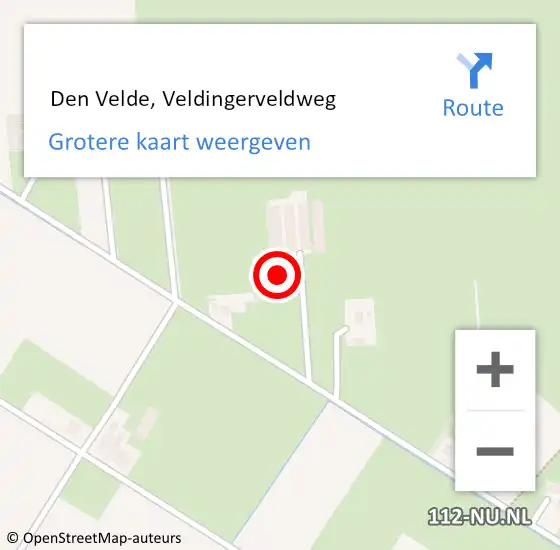 Locatie op kaart van de 112 melding:  Den Velde, Veldingerveldweg op 5 oktober 2022 16:42