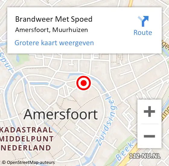 Locatie op kaart van de 112 melding: Brandweer Met Spoed Naar Amersfoort, Muurhuizen op 5 oktober 2022 16:46