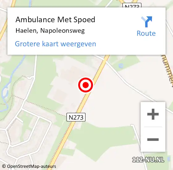 Locatie op kaart van de 112 melding: Ambulance Met Spoed Naar Haelen, Napoleonsweg op 5 oktober 2022 18:04