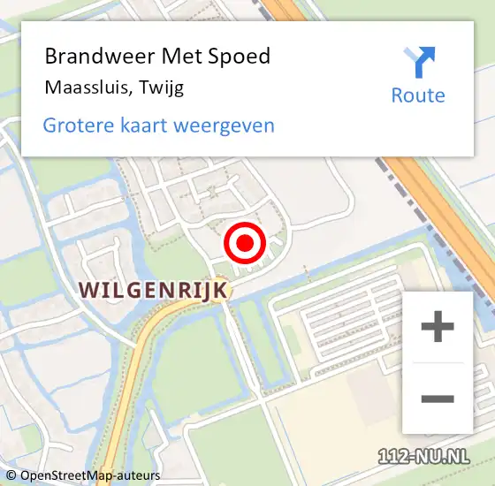 Locatie op kaart van de 112 melding: Brandweer Met Spoed Naar Maassluis, Twijg op 5 oktober 2022 18:36