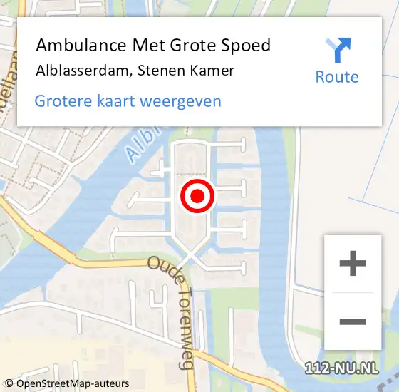 Locatie op kaart van de 112 melding: Ambulance Met Grote Spoed Naar Alblasserdam, Stenen Kamer op 5 oktober 2022 19:12