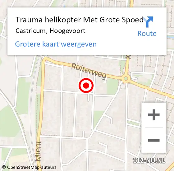 Locatie op kaart van de 112 melding: Trauma helikopter Met Grote Spoed Naar Castricum, Hoogevoort op 5 oktober 2022 21:27