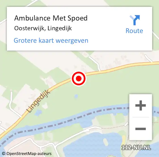 Locatie op kaart van de 112 melding: Ambulance Met Spoed Naar Oosterwijk, Lingedijk op 5 oktober 2022 21:28
