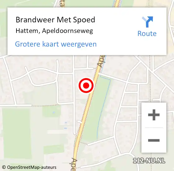 Locatie op kaart van de 112 melding: Brandweer Met Spoed Naar Hattem, Apeldoornseweg op 5 oktober 2022 21:34