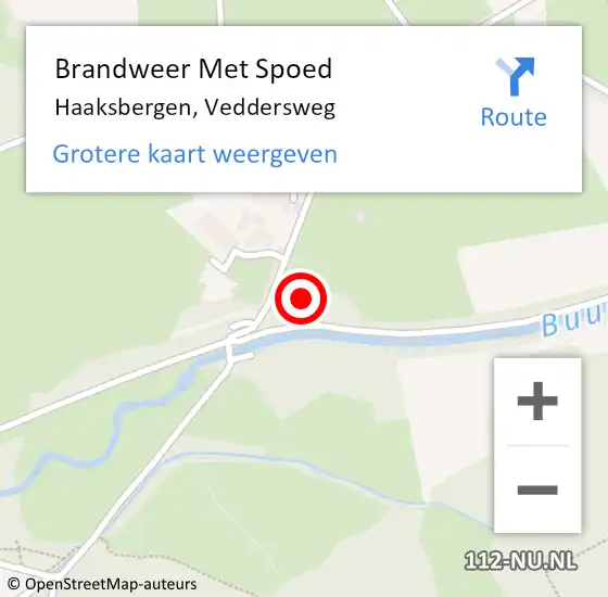 Locatie op kaart van de 112 melding: Brandweer Met Spoed Naar Haaksbergen, Veddersweg op 5 oktober 2022 22:11