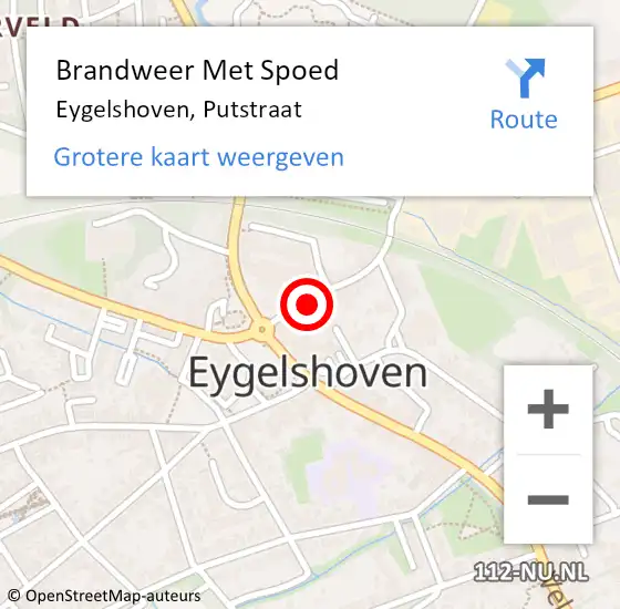 Locatie op kaart van de 112 melding: Brandweer Met Spoed Naar Eygelshoven, Putstraat op 5 oktober 2022 22:53
