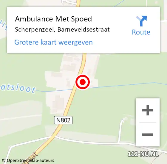 Locatie op kaart van de 112 melding: Ambulance Met Spoed Naar Scherpenzeel, Barneveldsestraat op 5 oktober 2022 22:56