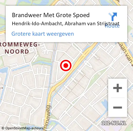 Locatie op kaart van de 112 melding: Brandweer Met Grote Spoed Naar Hendrik-Ido-Ambacht, Abraham van Strijstraat op 6 oktober 2022 00:08