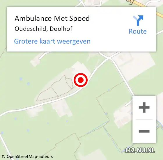 Locatie op kaart van de 112 melding: Ambulance Met Spoed Naar Oudeschild, Doolhof op 6 oktober 2022 02:34