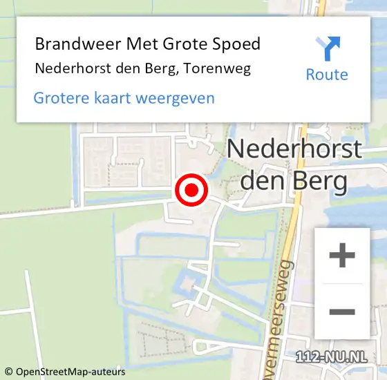 Locatie op kaart van de 112 melding: Brandweer Met Grote Spoed Naar Nederhorst den Berg, Torenweg op 6 oktober 2022 07:11