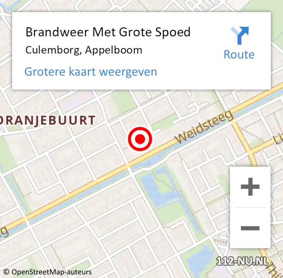 Locatie op kaart van de 112 melding: Brandweer Met Grote Spoed Naar Culemborg, Appelboom op 6 oktober 2022 07:19