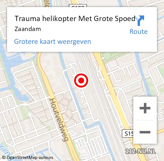 Locatie op kaart van de 112 melding: Trauma helikopter Met Grote Spoed Naar Zaandam op 6 oktober 2022 07:27