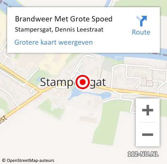 Locatie op kaart van de 112 melding: Brandweer Met Grote Spoed Naar Stampersgat, Dennis Leestraat op 31 juli 2014 14:52